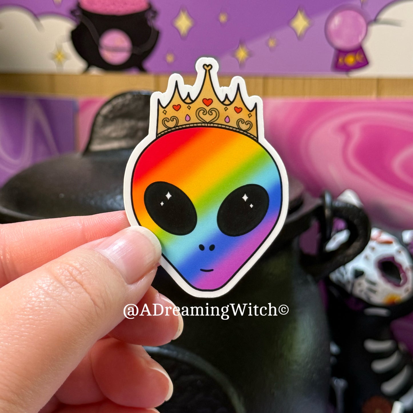 'Gaylien' Alien Pride | Glossy Waterproof Sticker | Queer, bi, trans, nonbinary, pan, lesbian