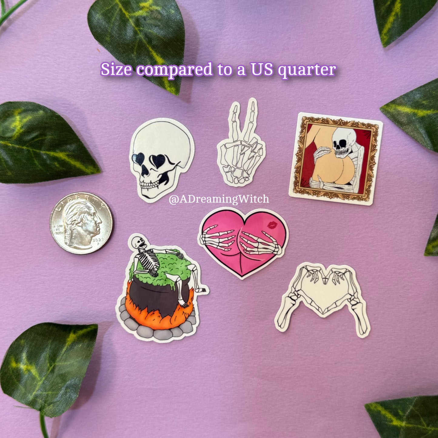 Skeleton MINI Sticker Pack | Glossy Waterproof Sticker | 6 stickers