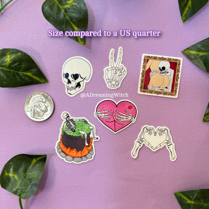 Skeleton MINI Sticker Pack | Glossy Waterproof Sticker | 6 stickers