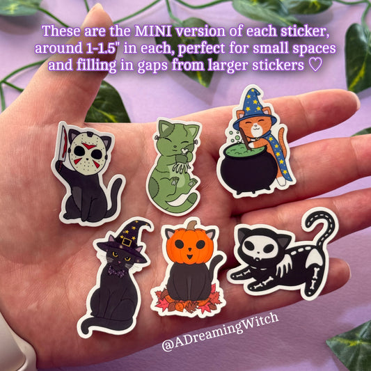 Spooky Kitty MINI Sticker Pack | Glossy Waterproof Sticker | 6 stickers