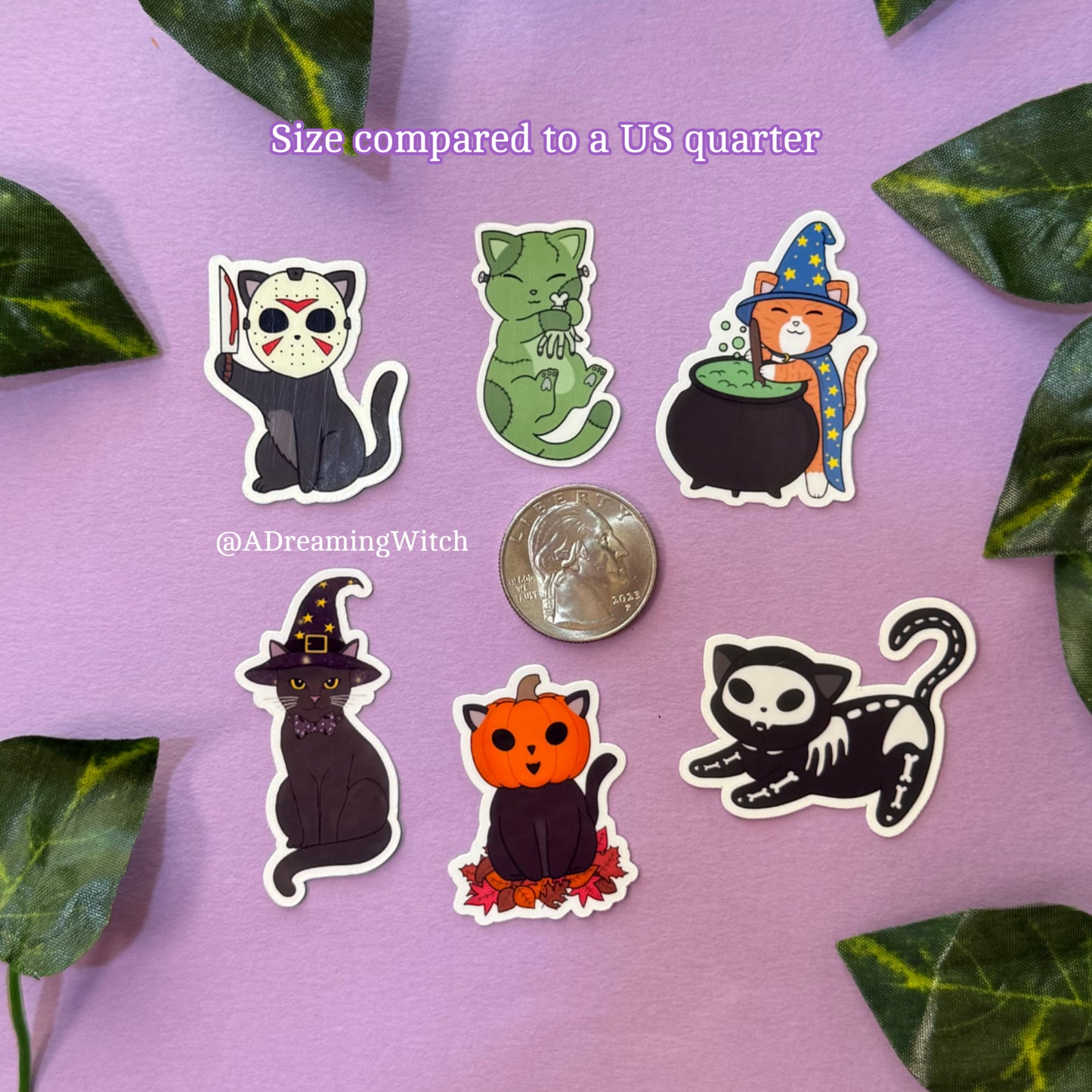 Spooky Kitty MINI Sticker Pack | Glossy Waterproof Sticker | 6 stickers