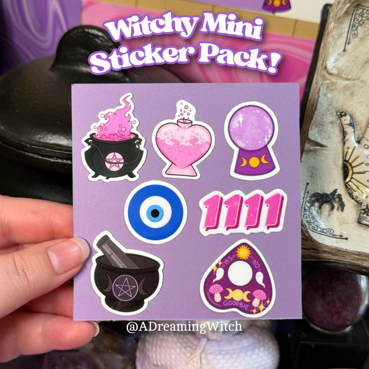 Witchy MINI Sticker Pack | Glossy Waterproof Sticker | 7 stickers