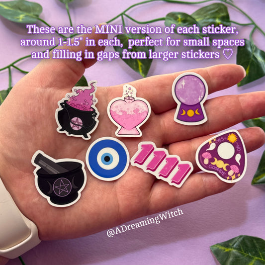 Witchy MINI Sticker Pack | Glossy Waterproof Sticker | 7 stickers